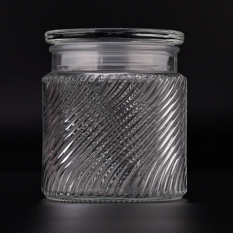 New product 505ml clear luxury glass candle jars with lids