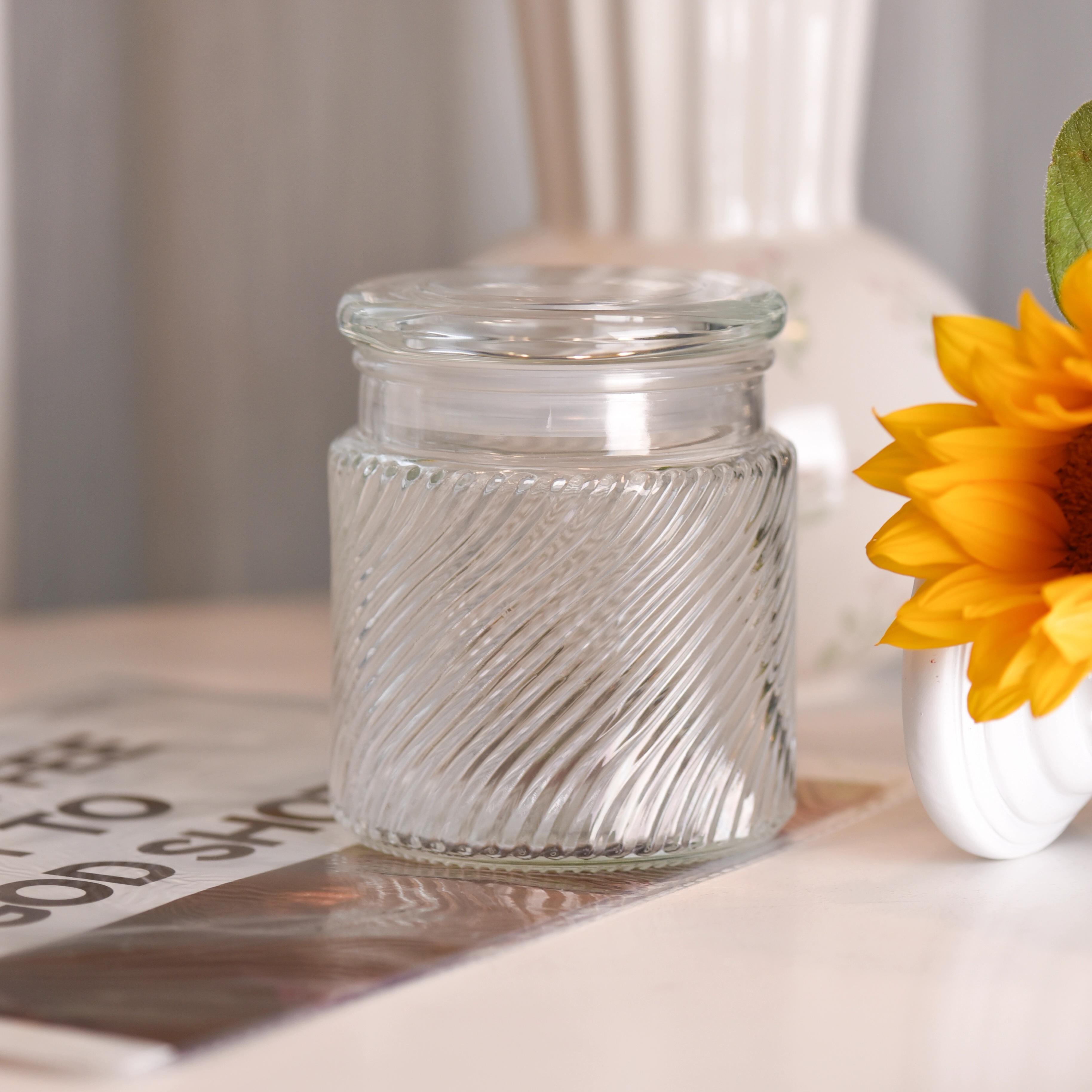 New product 505ml clear luxury glass candle jars with lids New product 505ml clear luxury glass candle jars with lids