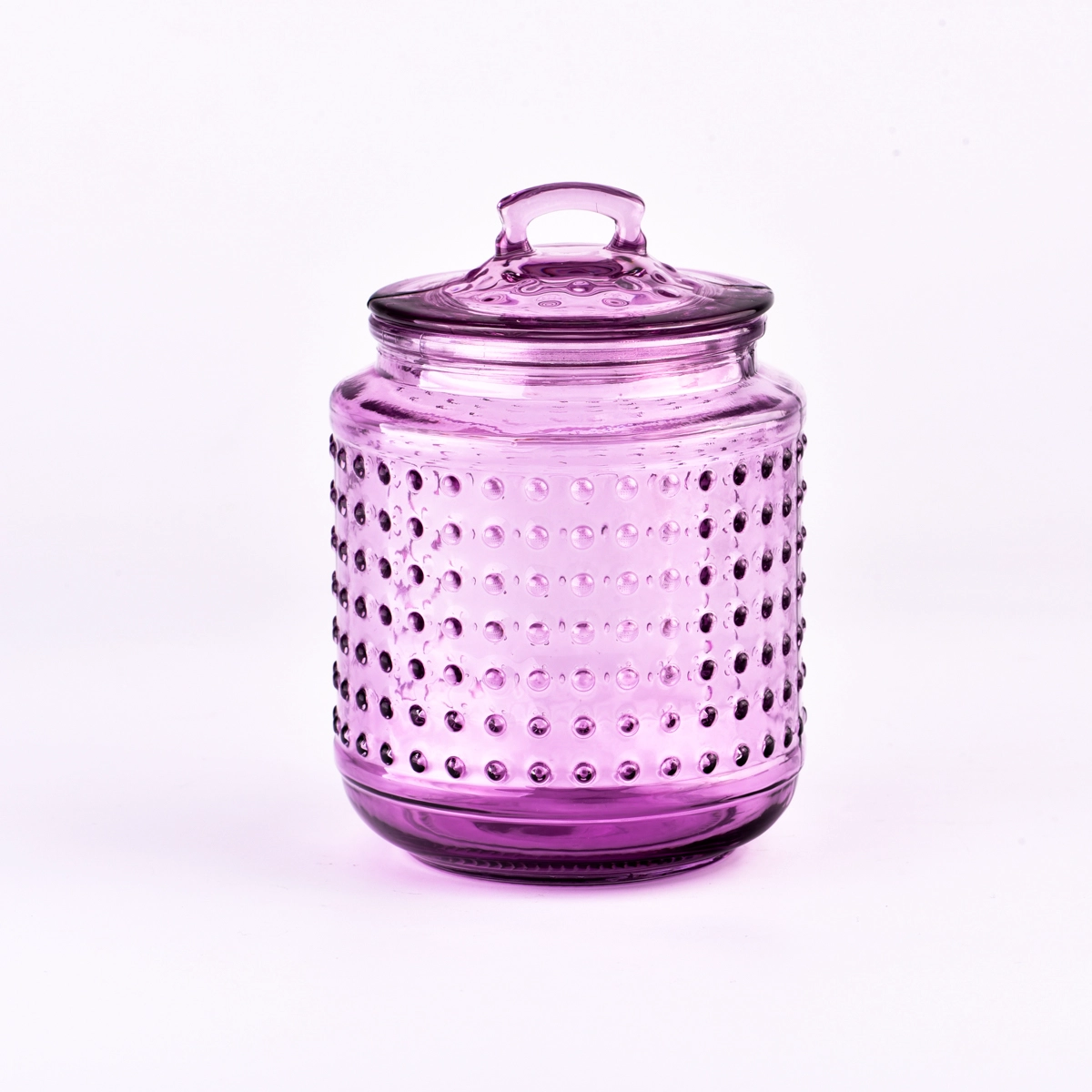 Bubble glass candle jars with lids and candle holders