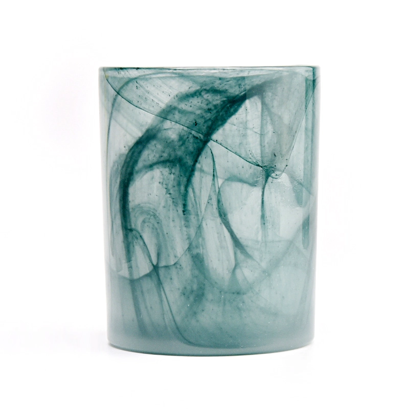 10oz handmade unique glass candle jar with home decor