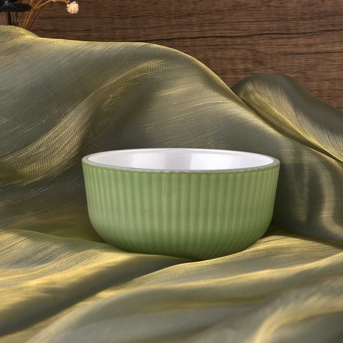 Wholesale customized color on 10oz 20oz 30oz wide mouth glass candle bowl candle container with patterns outside Wholesale customized color on 10oz 20oz 30oz wide mouth glass candle bowl candle container with patterns outside