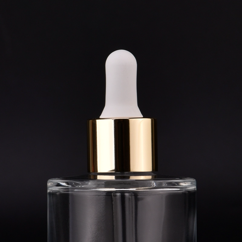 Newly design for luxury 50ml glass bottle with gold dropper for wholesale