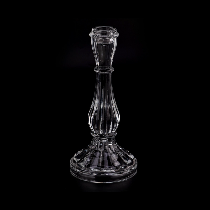 wholesale 6ml tall glass candle holder crystal pillar candlestick