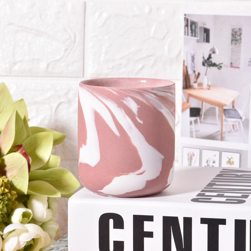 Modern Clay Empty Candle jar Unique Ceramic Candle Jars Home Decoration