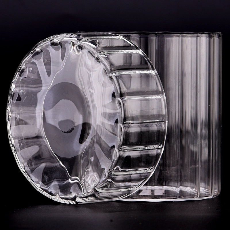 550ml borosilicate glass candle jars with lids and candle holders