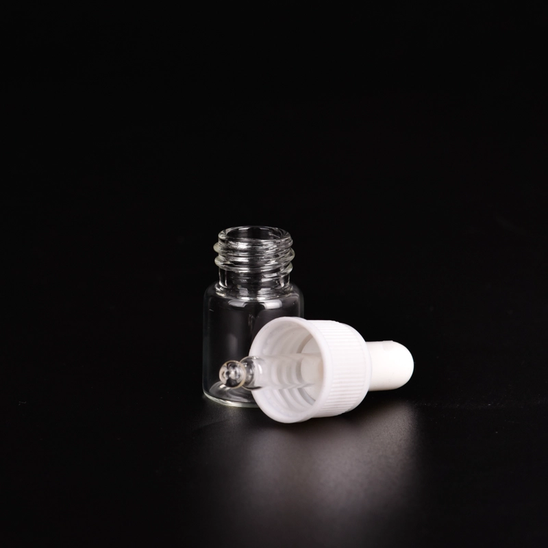 Luxury 5ml oil glass bottle with shiny white dropper for trial for wholesale
