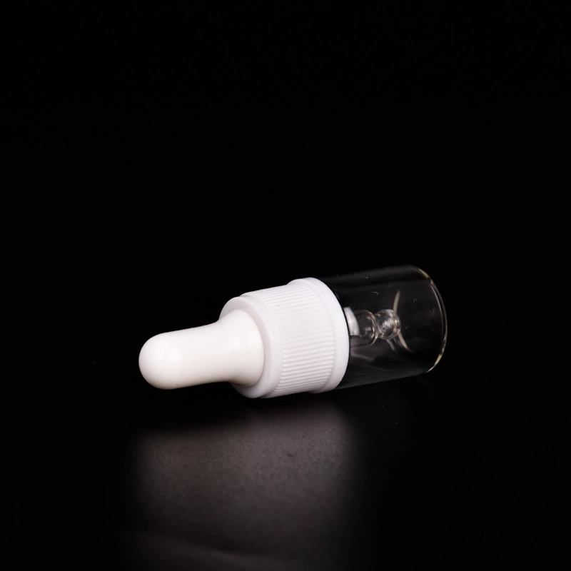 Luxury 5ml oil glass bottle with shiny white dropper for trial for wholesale Luxury 5ml oil glass bottle with shiny white dropper for trial for wholesale