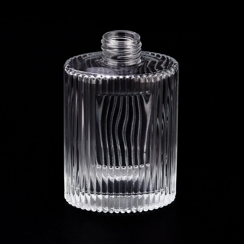 200ml cylinder glass perfume bottle with stripe pattern 200ml cylinder glass perfume bottle with stripe pattern