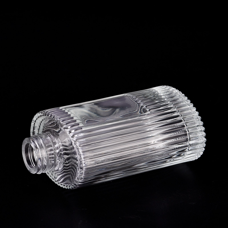 200ml cylinder glass perfume bottle with stripe pattern 200ml cylinder glass perfume bottle with stripe pattern