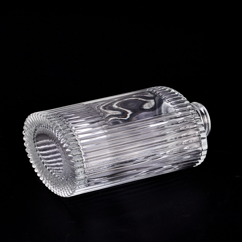 200ml cylinder glass perfume bottle with stripe pattern 200ml cylinder glass perfume bottle with stripe pattern