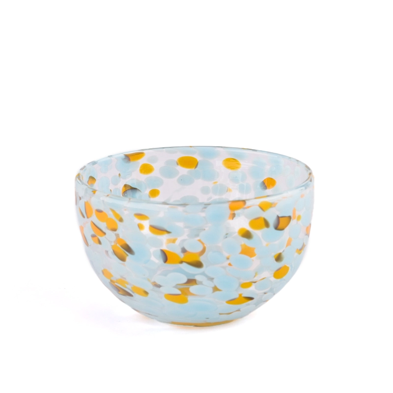 luxury colors dots hand made glass bowl for candle