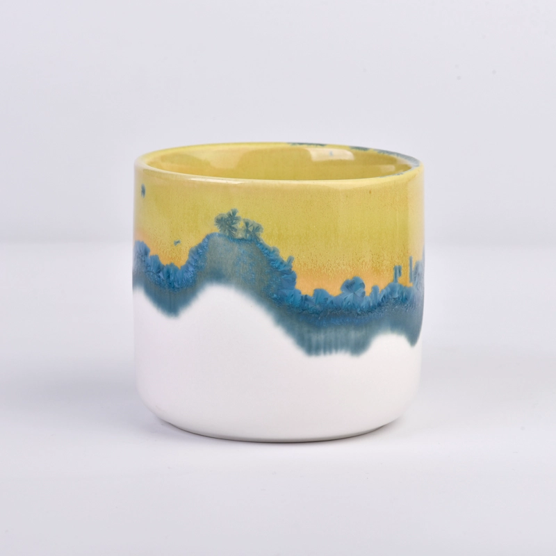 Luxury Home Decoration 6oz 8oz Ceramic Candle Vessels 10oz 12oz Ceramic Candle Jars Wholesale