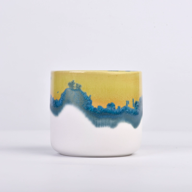 Luxury Home Decoration 6oz 8oz Ceramic Candle Vessels 10oz 12oz Ceramic Candle Jars Wholesale
