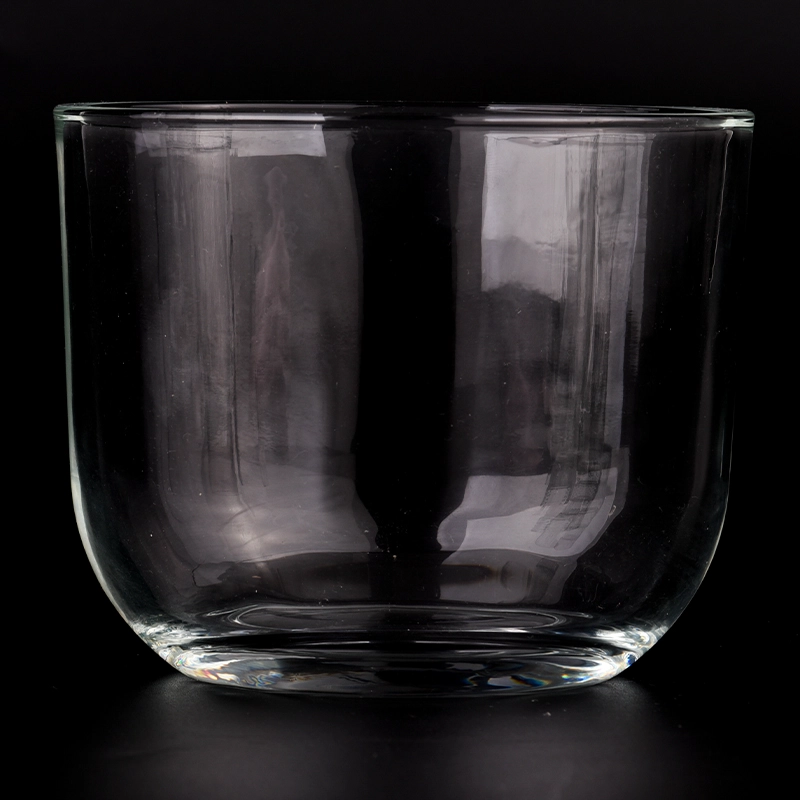 Large capacity glass clear candle jars empty glass vessels home decor