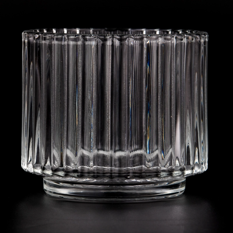 Wholesale hot sale 12.5 OZ vertical stripe glass candle jar Wholesale hot sale 12.5 OZ vertical stripe glass candle jar