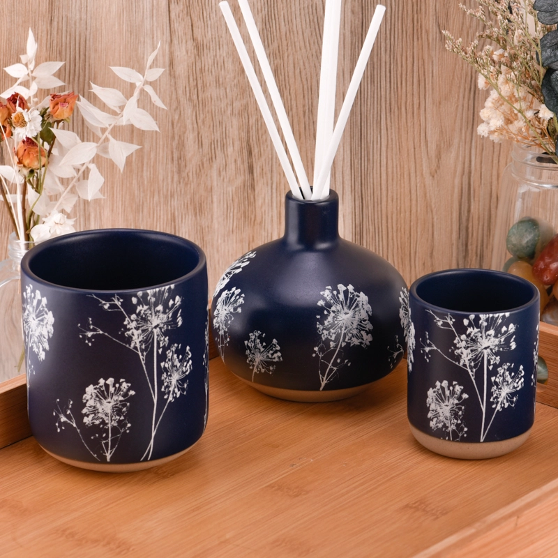 Mattschwarze 14oz Keramik-Diffusorflaschen, Keramikvase, Heimdekoration