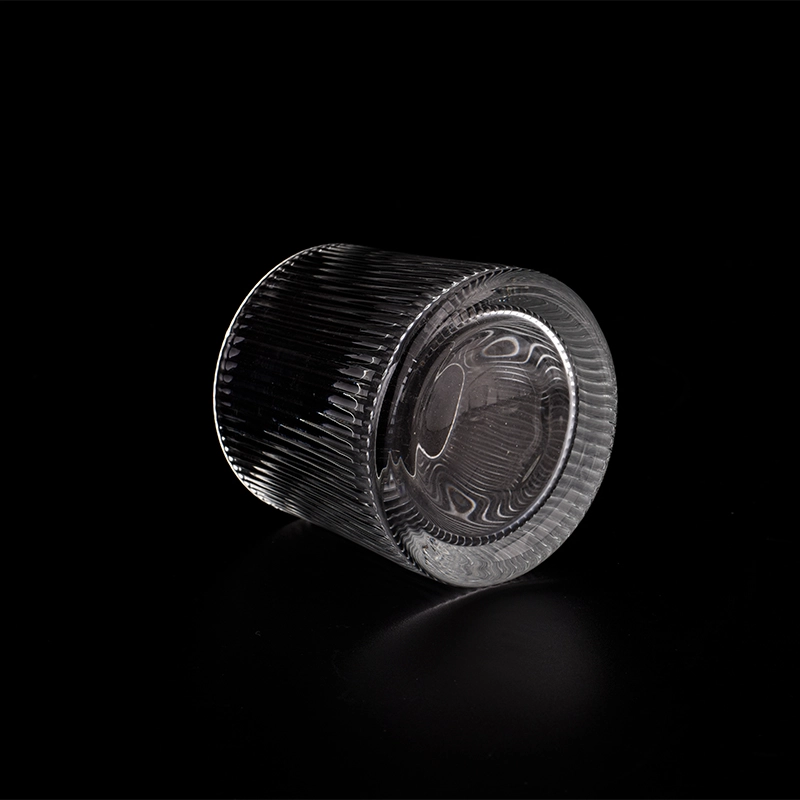 Unique Design Ribber Glass Jar For Candle Making Glass Candle Vessels
