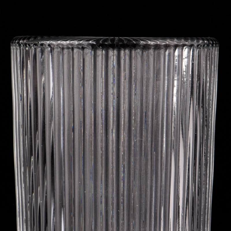luxury 2oz stripes glass candle jar