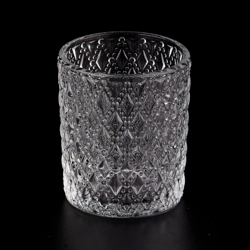embossed mini glass candle votive jar embossed mini glass candle votive jar