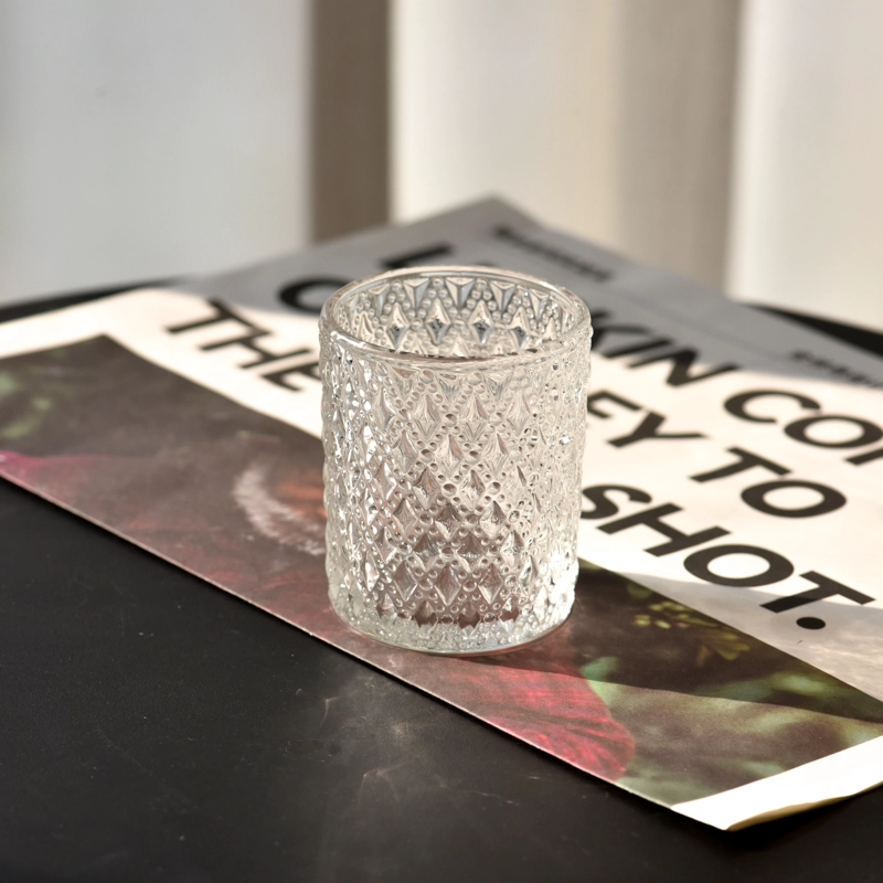 embossed mini glass candle votive jar embossed mini glass candle votive jar