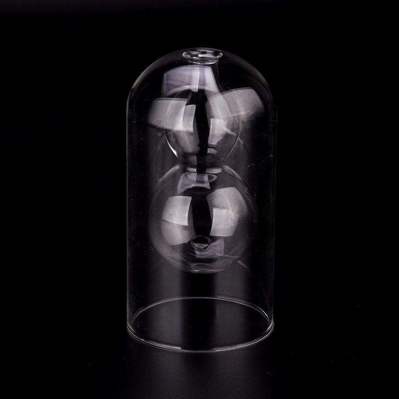Luxury handmade double wall with series bulb inside glass candle holder for supplier