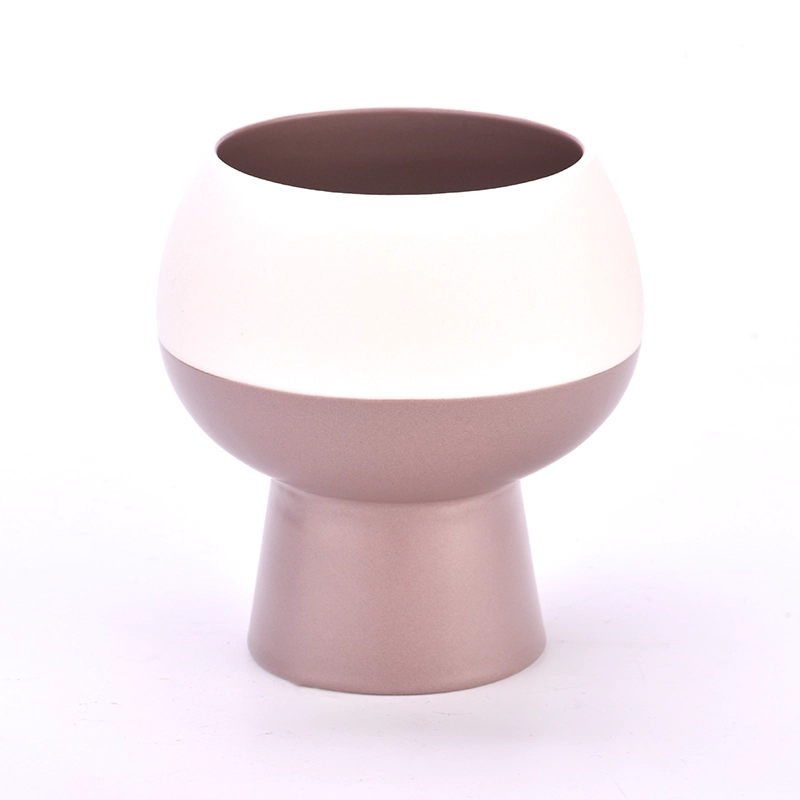 Popular shape with high step 400ml ceramic candle holder for supplier Popular shape with high step 400ml ceramic candle holder for supplier