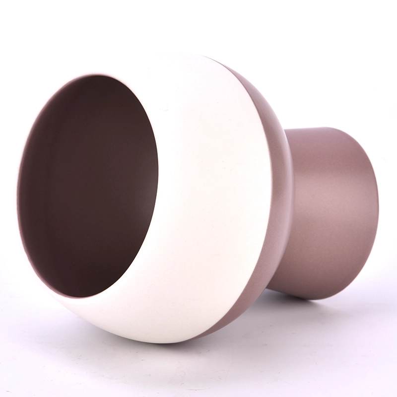 Popular shape with high step 400ml ceramic candle holder for supplier