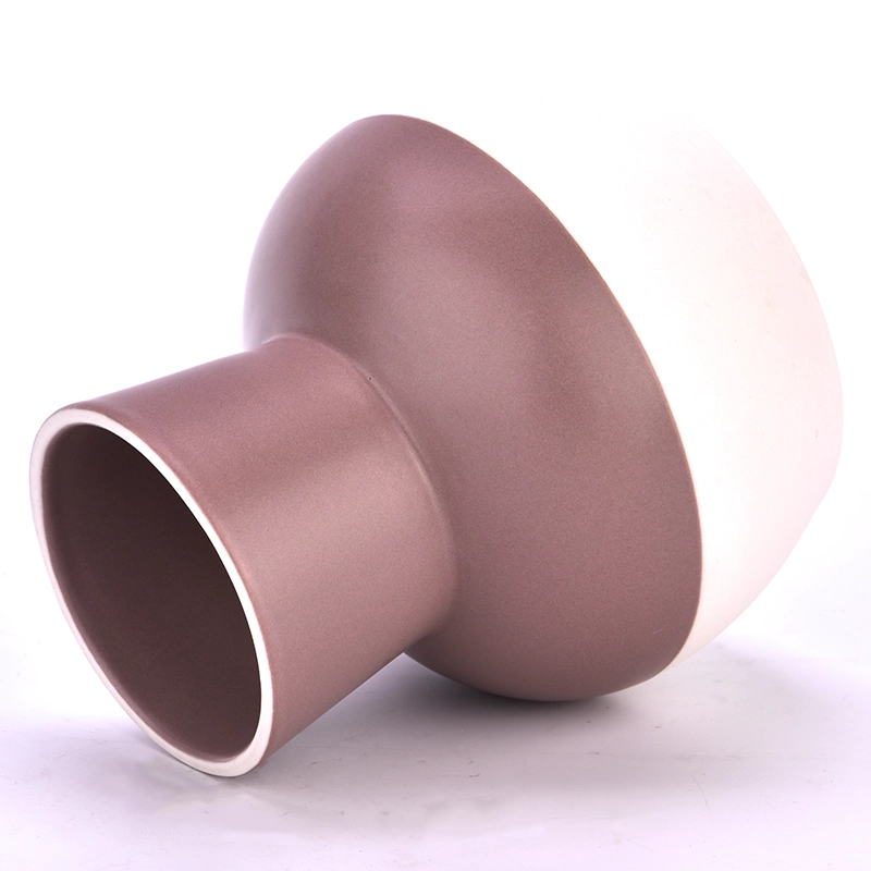 Popular shape with high step 400ml ceramic candle holder for supplier