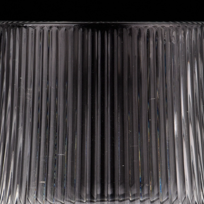 Hot sale 6oz empty glass candle holder vertical stripe clear glass jars Hot sale 6oz empty glass candle holder vertical stripe clear glass jars