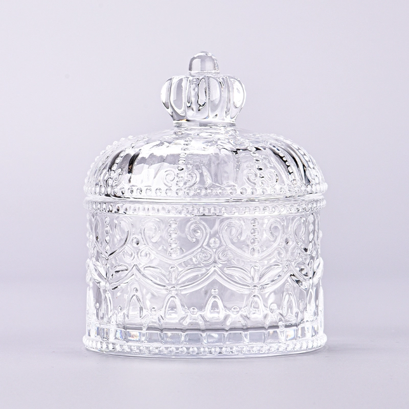 Wholesale Christmas glass candle jar with lids