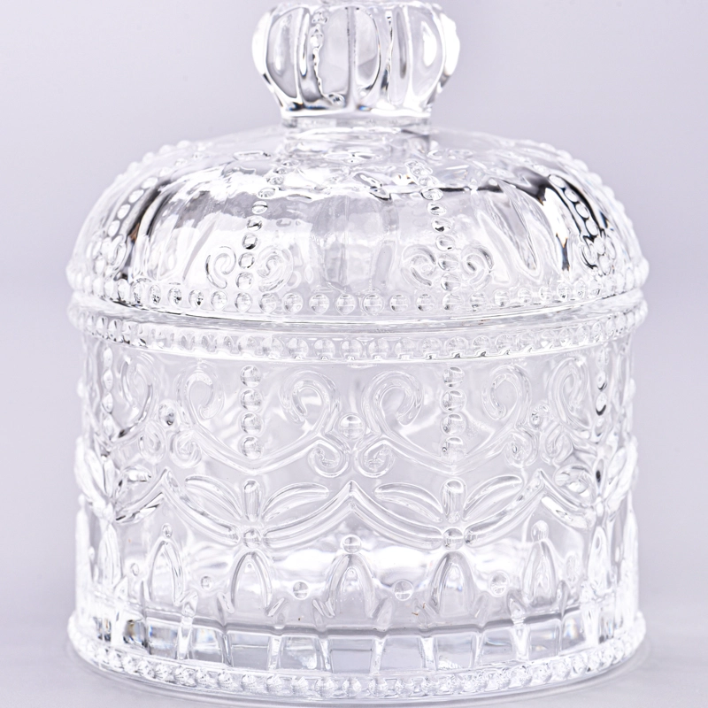 Wholesale Christmas glass candle jar with lids