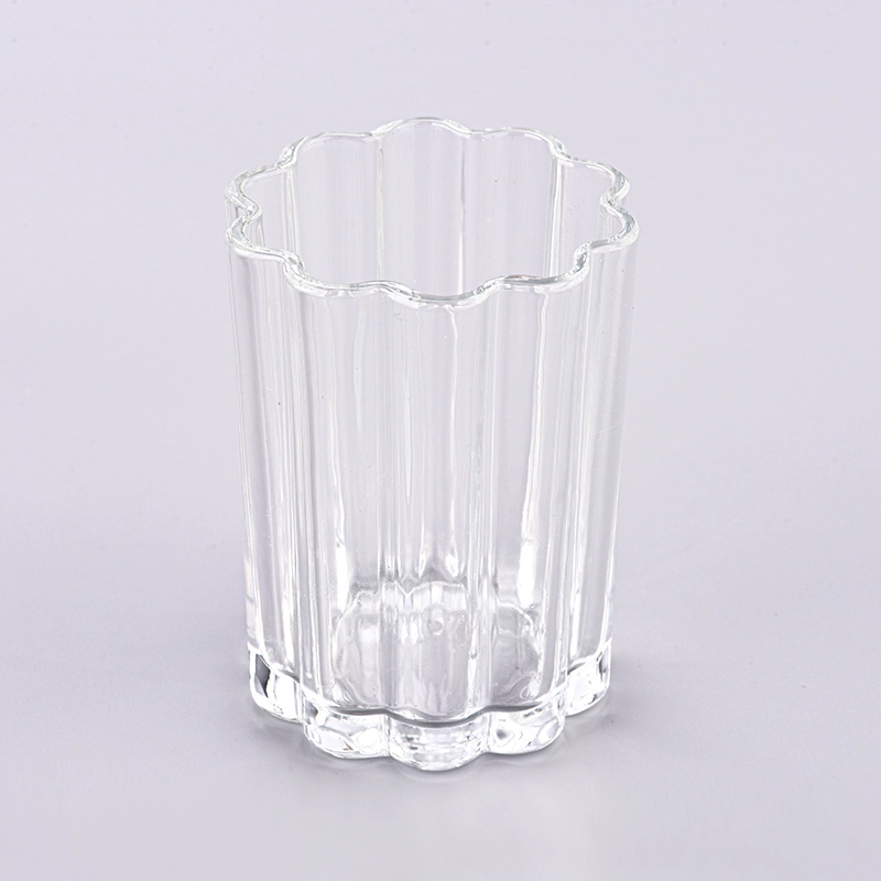 hot sales stripes design glass candle jar hot sales stripes design glass candle jar