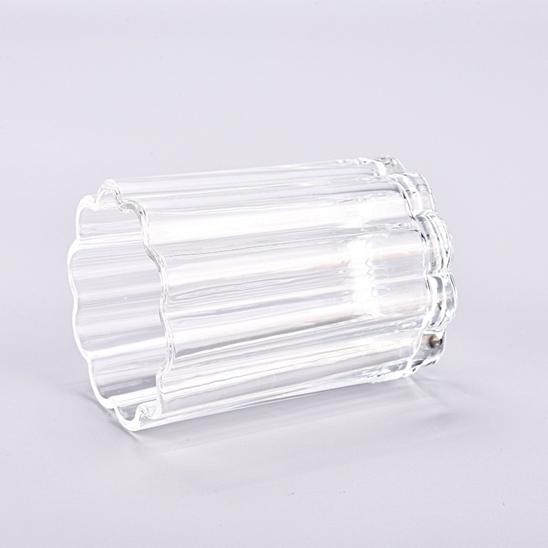 hot sales stripes design glass candle jar hot sales stripes design glass candle jar