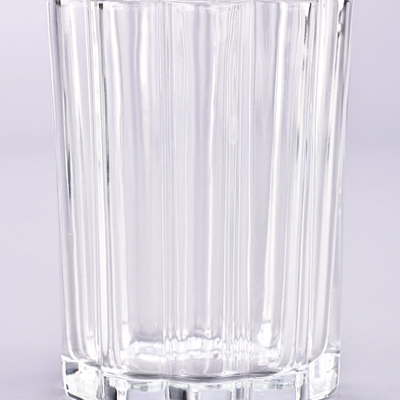 hot sales stripes design glass candle jar hot sales stripes design glass candle jar