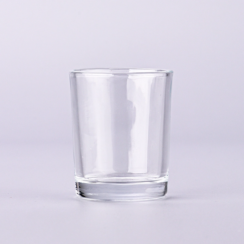 hot sale small capacity transparent glass candle holder
