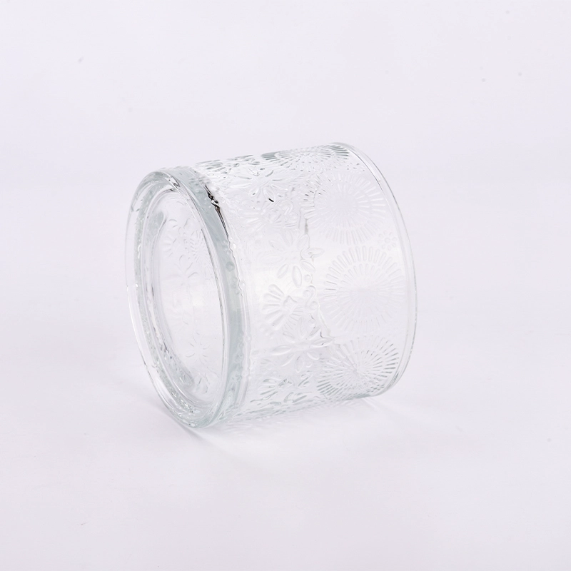 Popular solar ring 500ml with customized effect glass candle holder for supplier