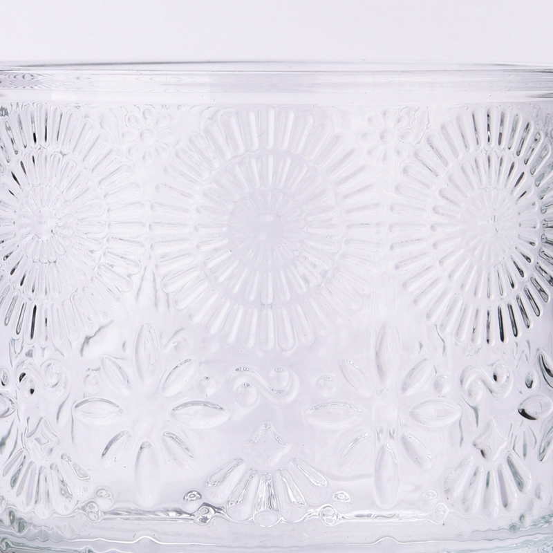 Popular solar ring 500ml with customized effect glass candle holder for supplier