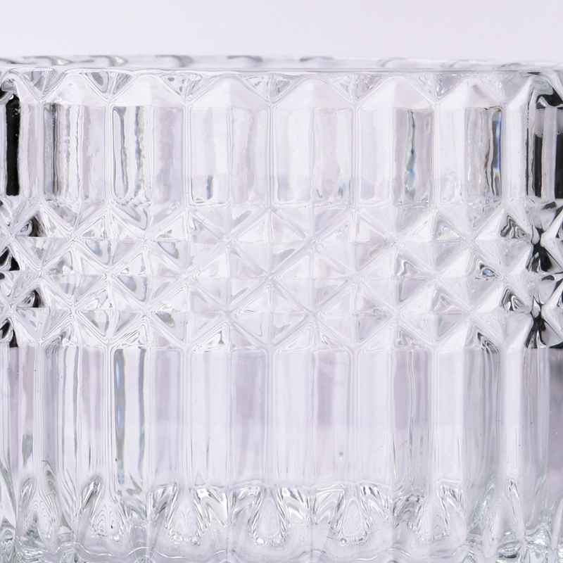 Wholesale clear glass candle jar for dinning table decoration