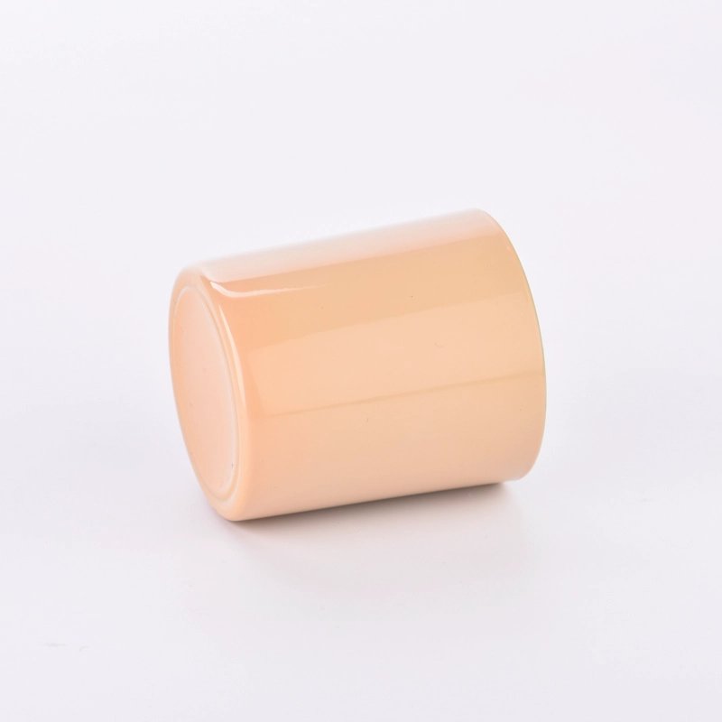 Solid colour glass candle vessels for candle making with wooden lid
