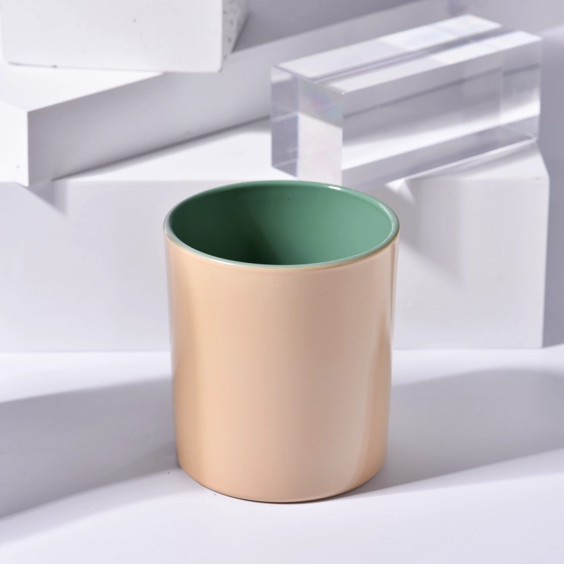 Solid colour glass candle vessels for candle making with wooden lid