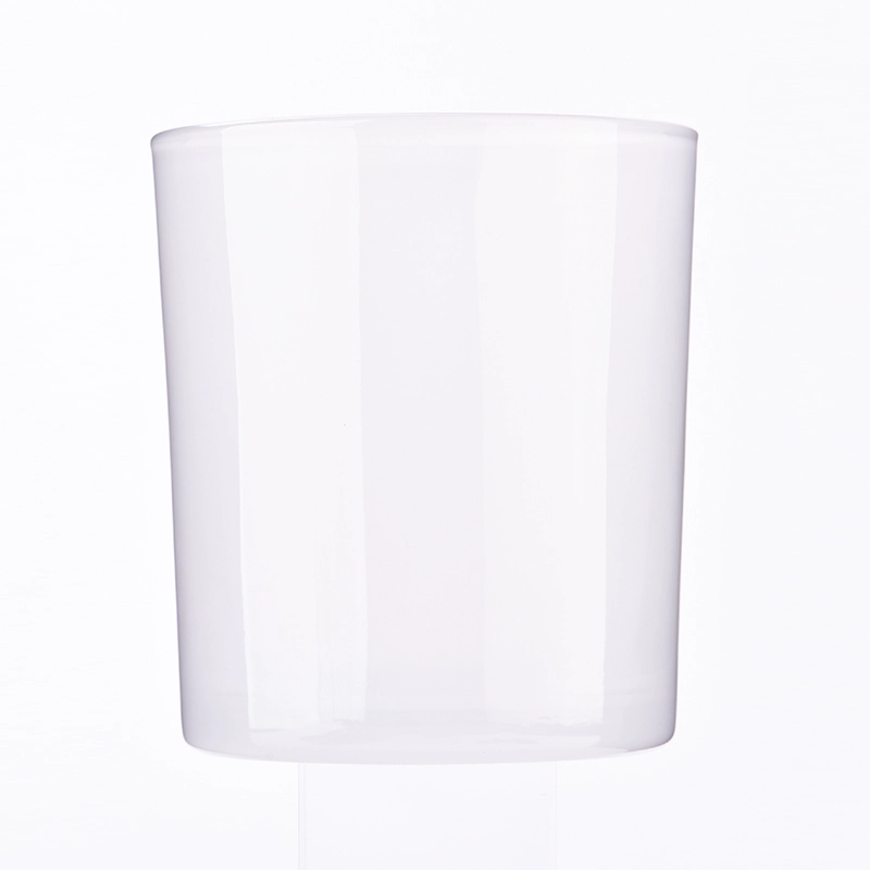 milky color 8oz glass candle jars with and candle holders for wholesale