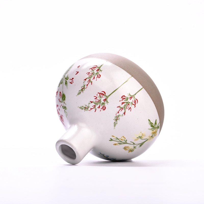 Luxury custom flower pattern ceramic aromatherapy bottle