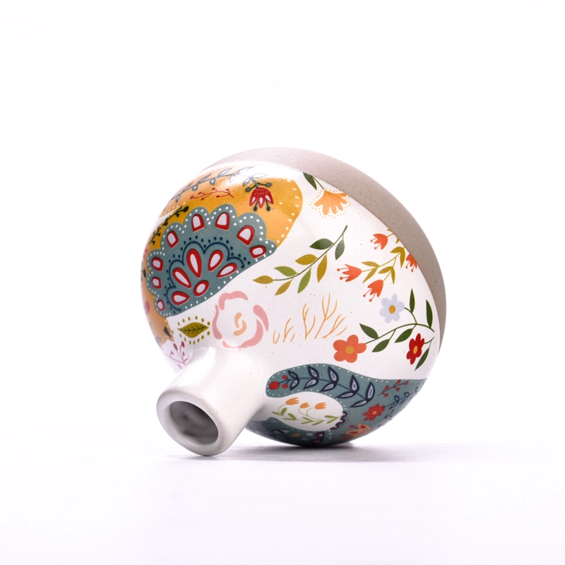 Wholesale custom multi-color exquisite pattern ceramic aromatherapy bottle