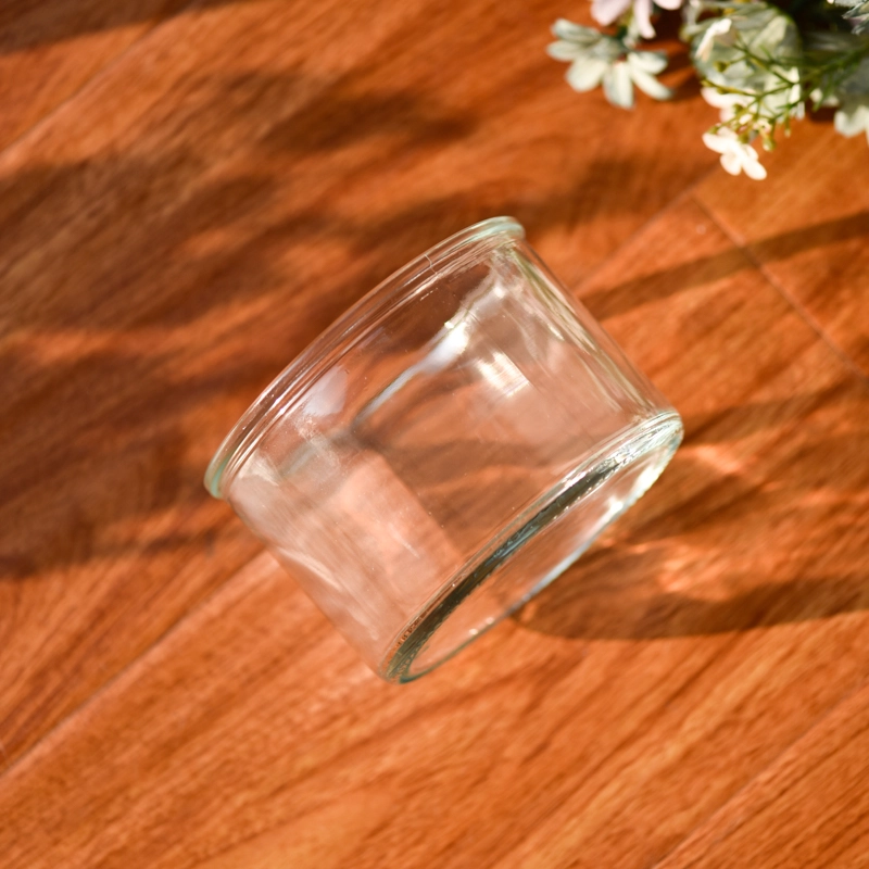 Wholesale large capacity clear glass candle holder for home decoration Wholesale large capacity clear glass candle holder for home decoration