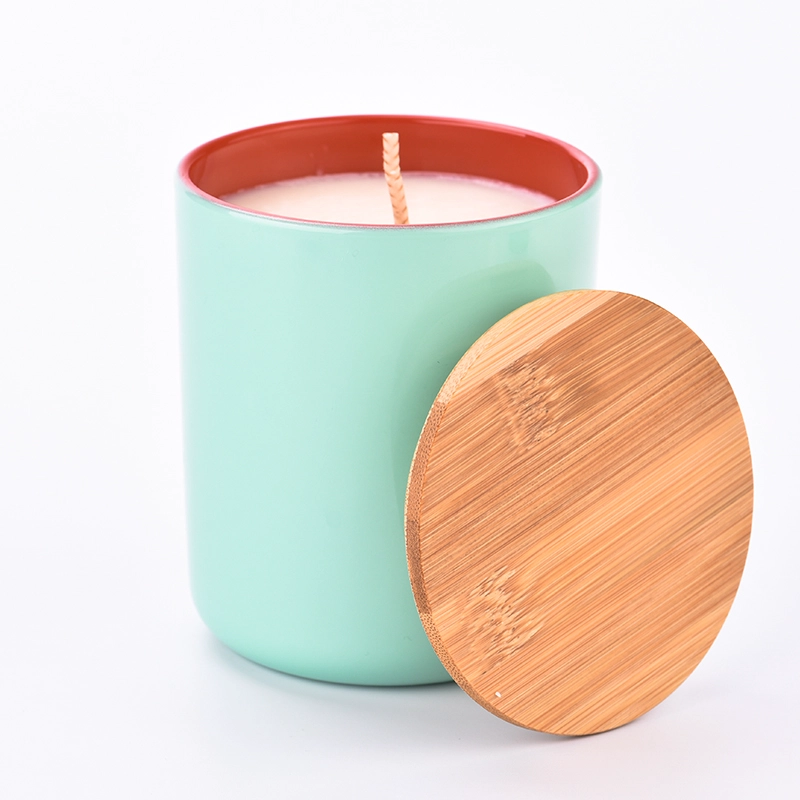 colorful glass candle jars with lids for home fragrance