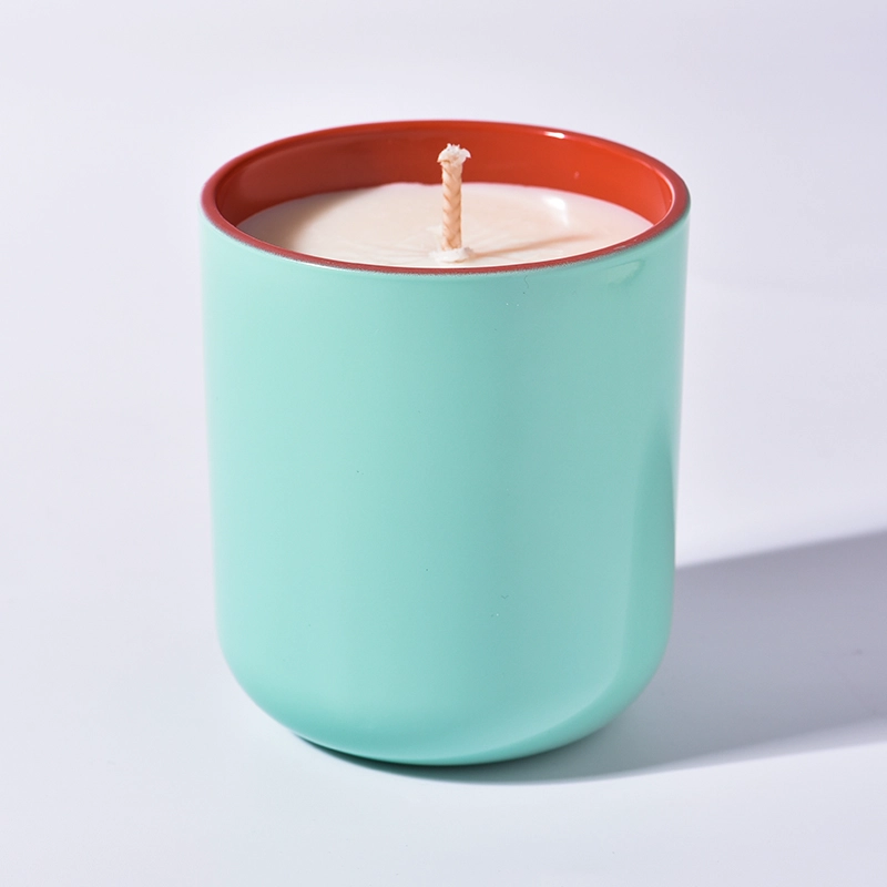 colorful glass candle jars with lids for home fragrance