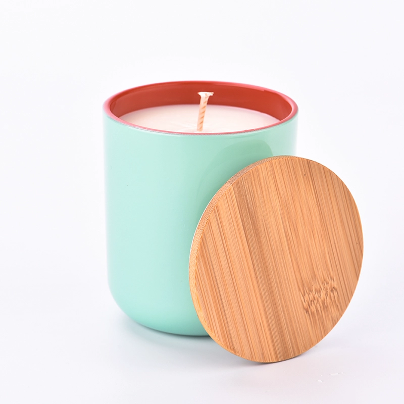 colorful glass candle jars with lids for home fragrance