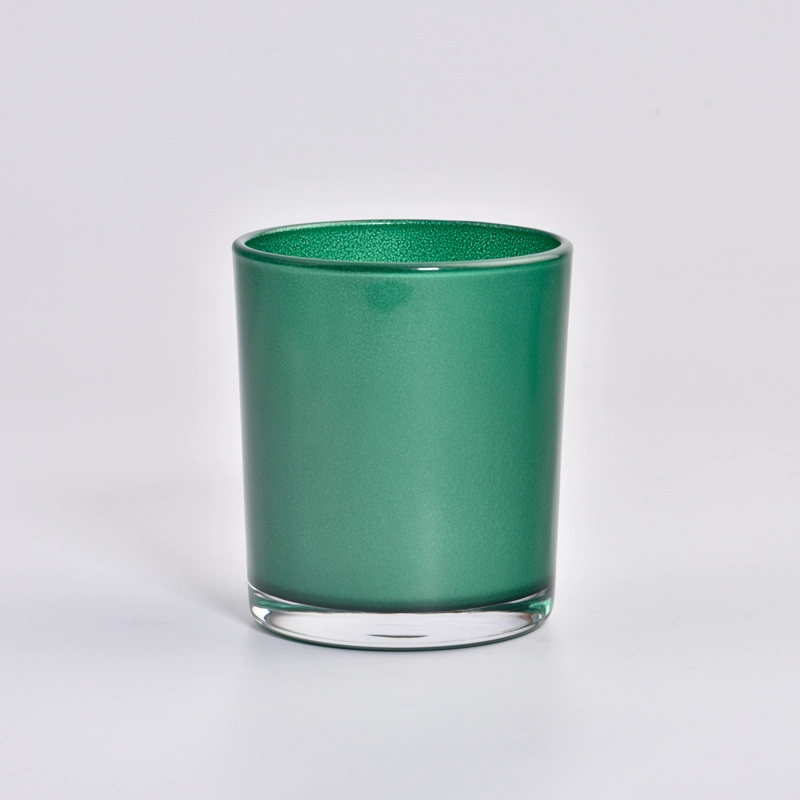 green color glass candle jars for home fragrance 