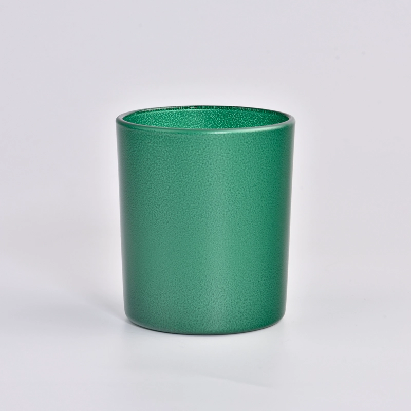 green color glass candle jars for home fragrance 