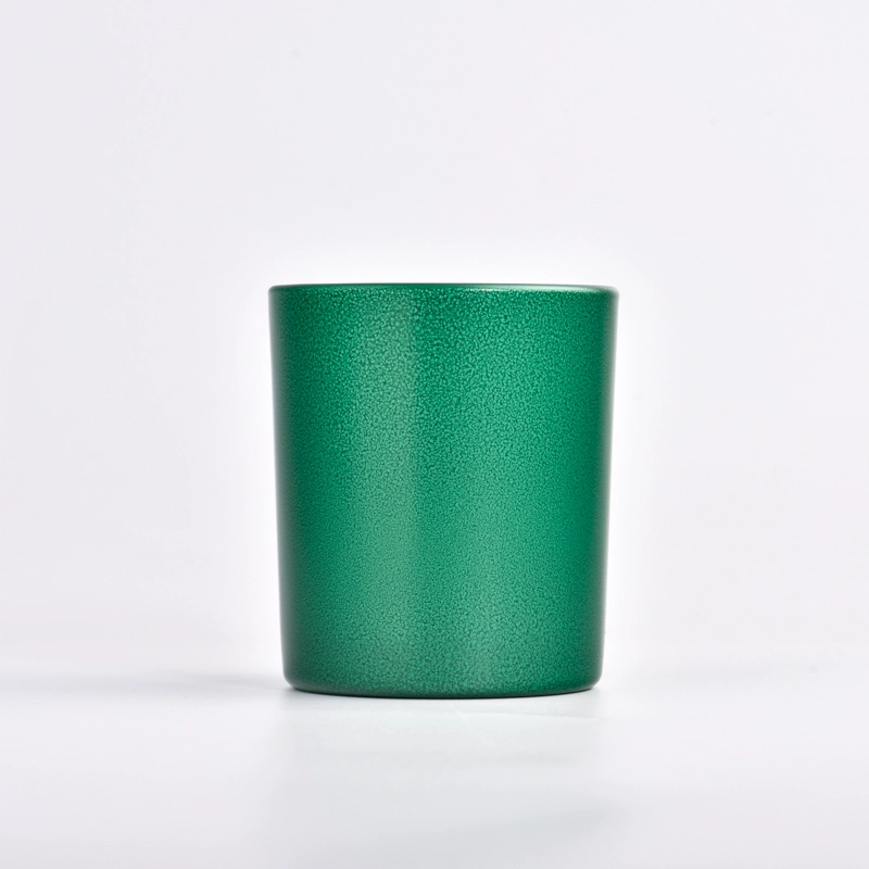green color glass candle jars for home fragrance 